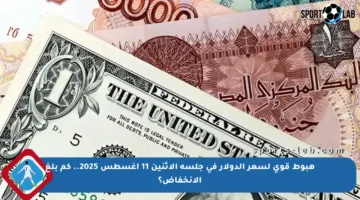 هبوط قوي لسعر الدولار في جلسة الإثنين 11 أغسطس 2025.. كم بلغ الانخفاض؟